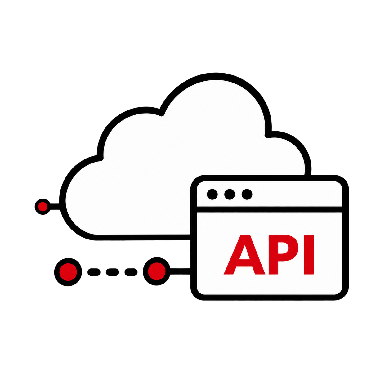 API連携と柔軟な拡張を表すイラスト
