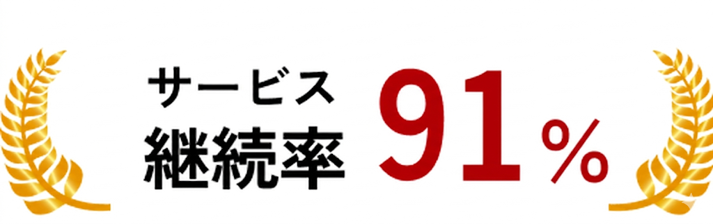 サービス継続率91%