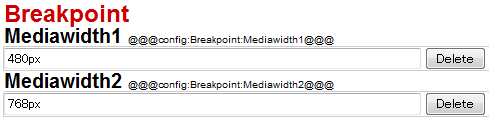 Breakpoint settings